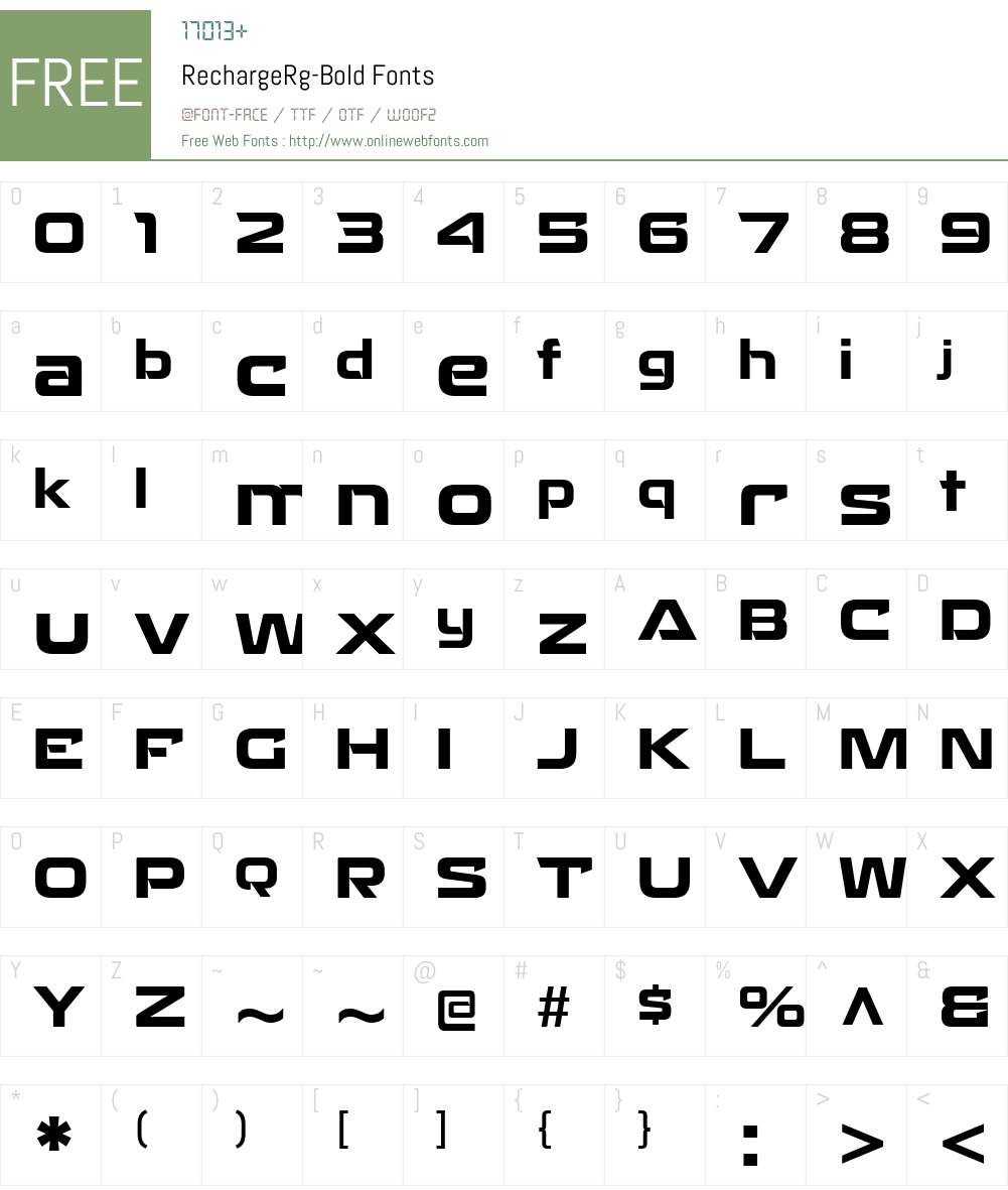 Recharge Font Screenshots