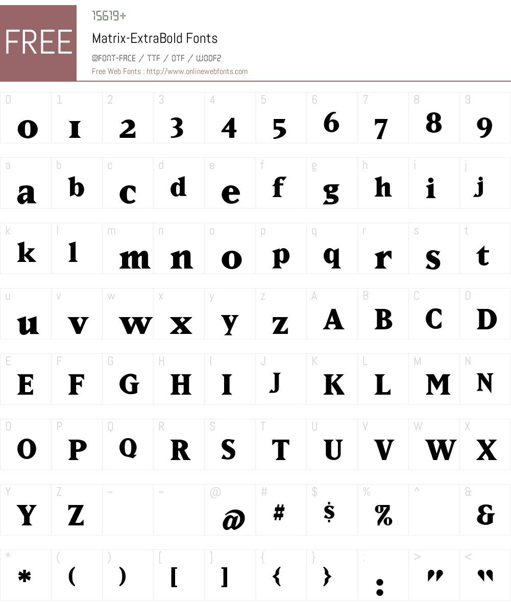 Matrix-ExtraBold Font Screenshots