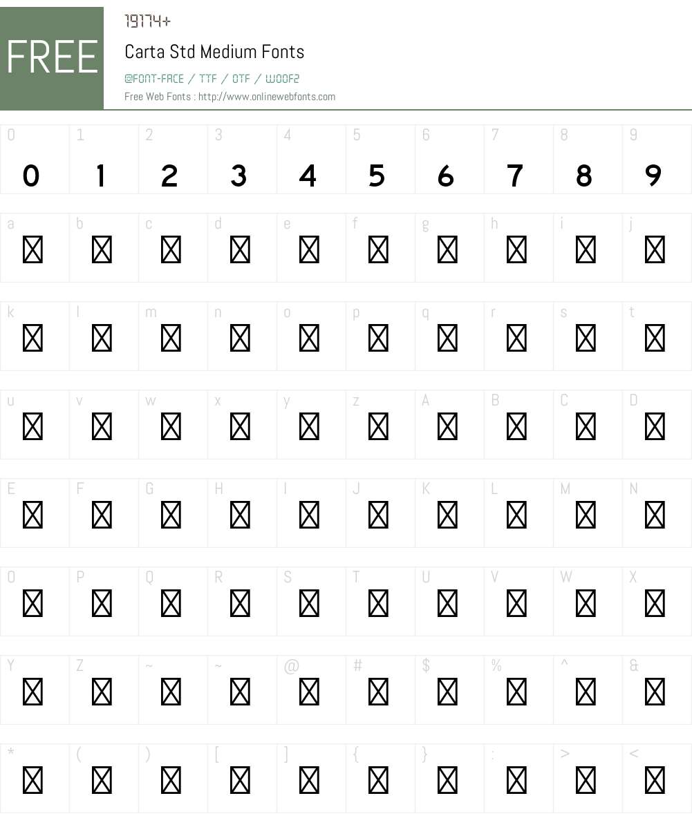 Carta Std Font Screenshots