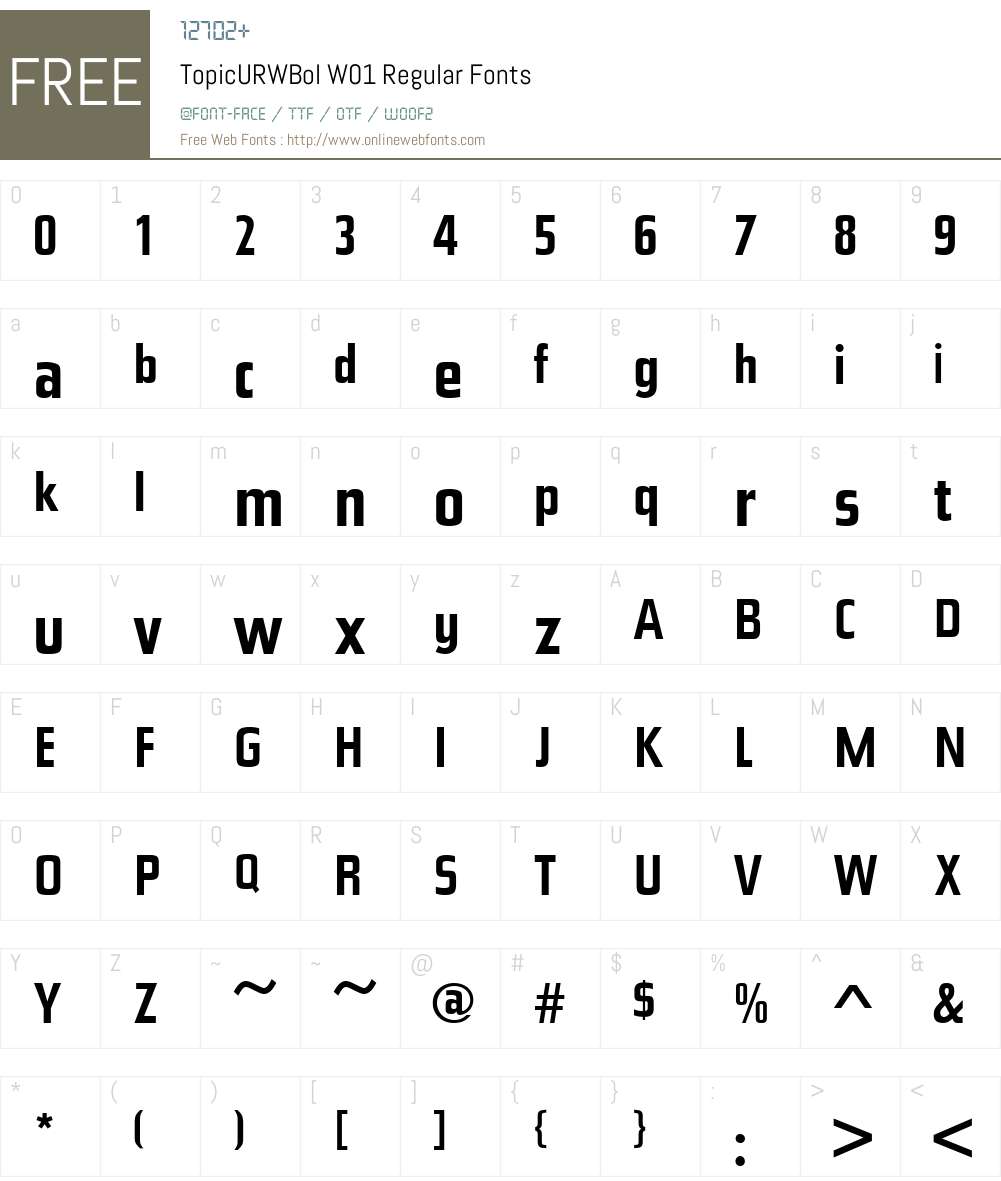 Topic Font Screenshots
