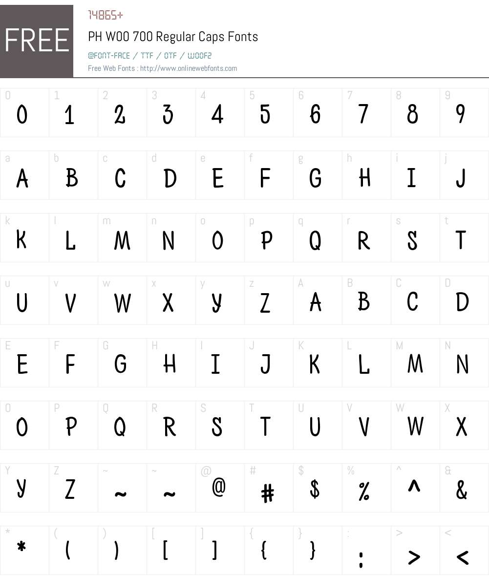 PHW00-700RegularCaps Font Screenshots