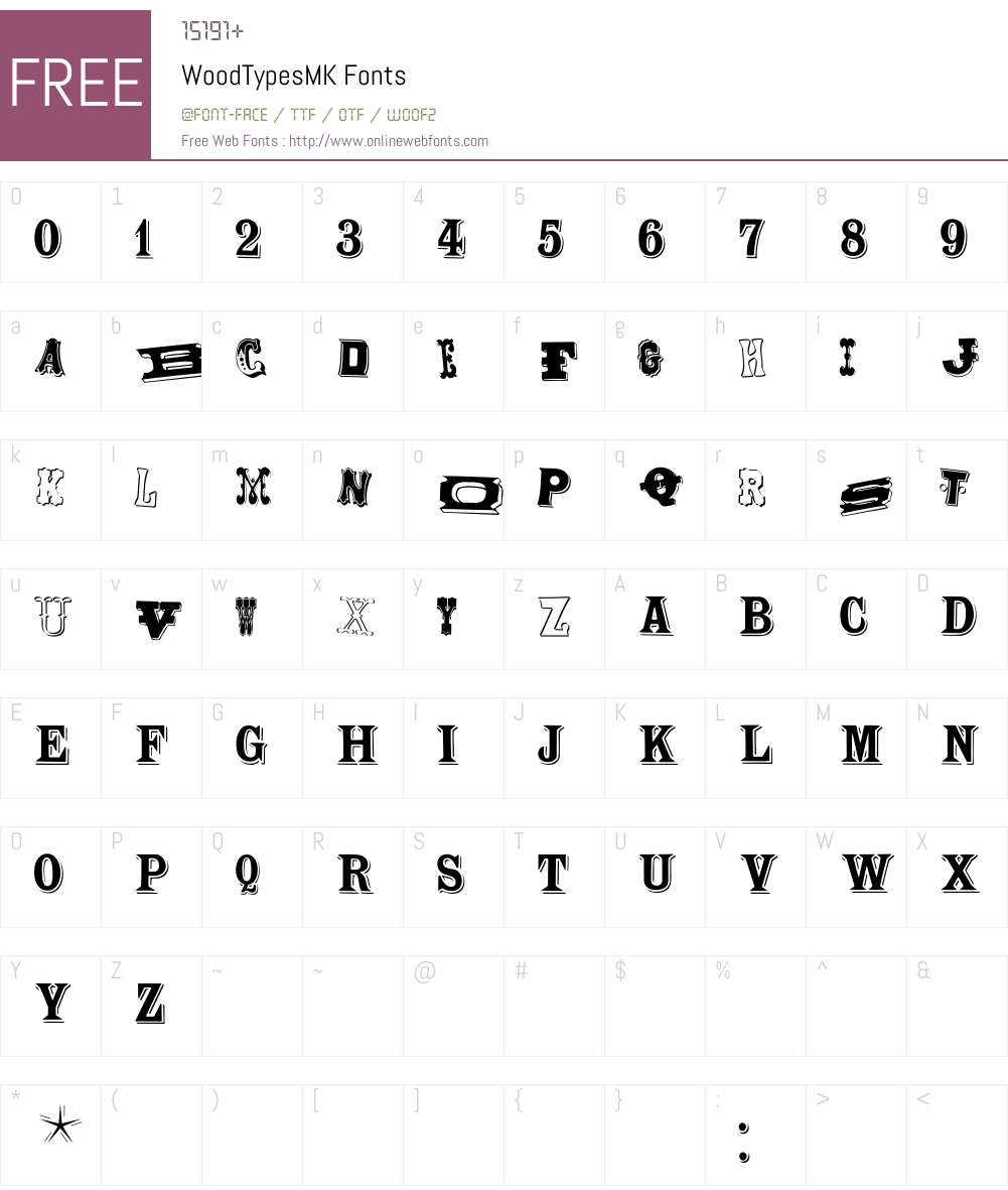 WoodTypesMK Font Screenshots