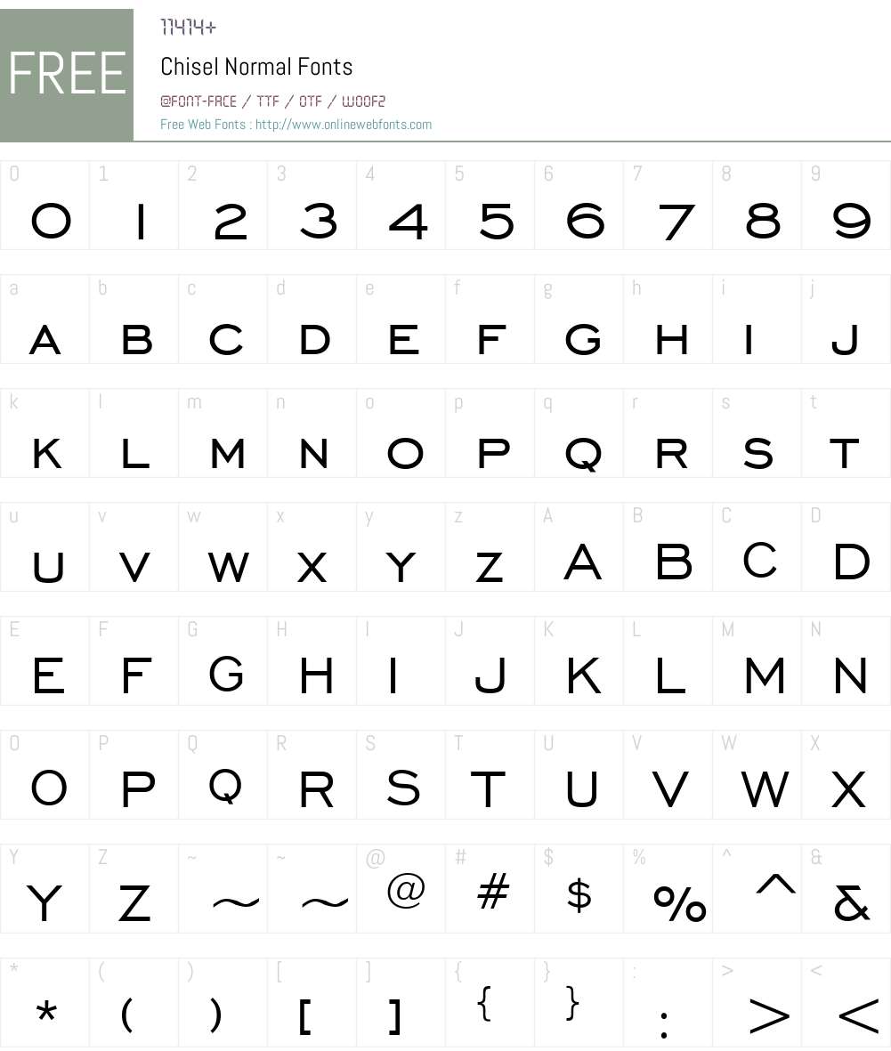 Chisel Font Screenshots