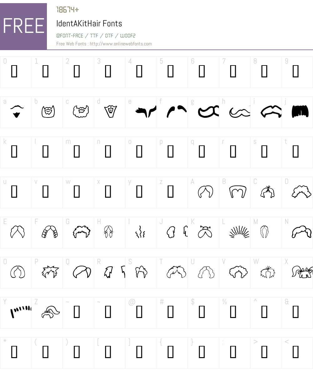 IdentAKitHair Font Screenshots