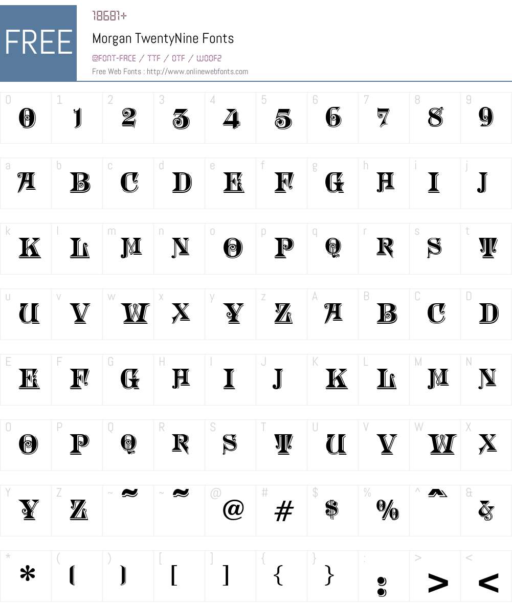 Morgan Font Screenshots