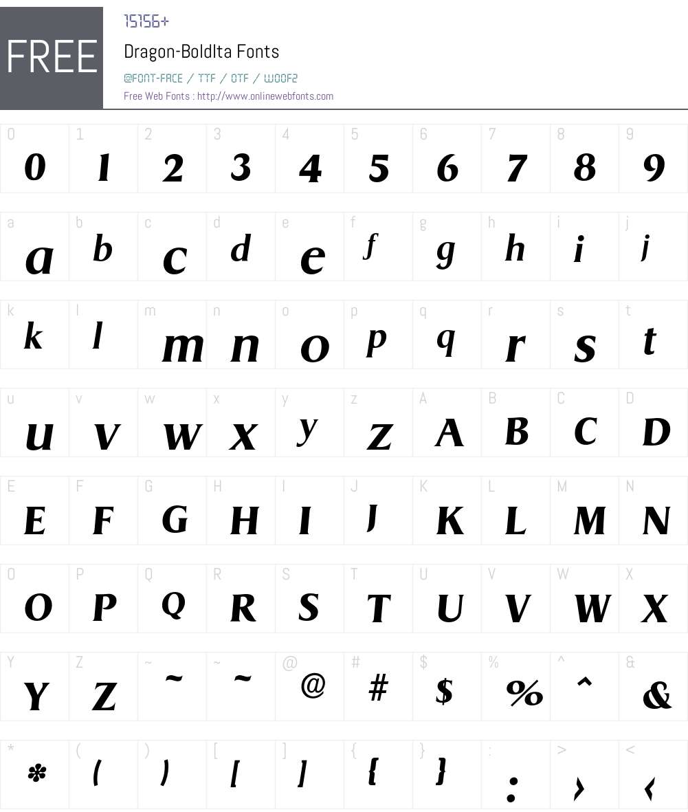 Dragon-BoldIta Font Screenshots