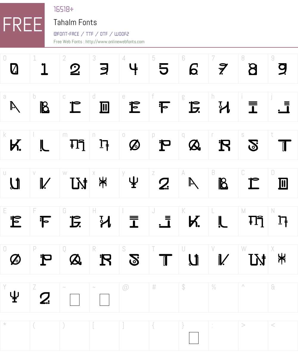 Tahalm Font Screenshots