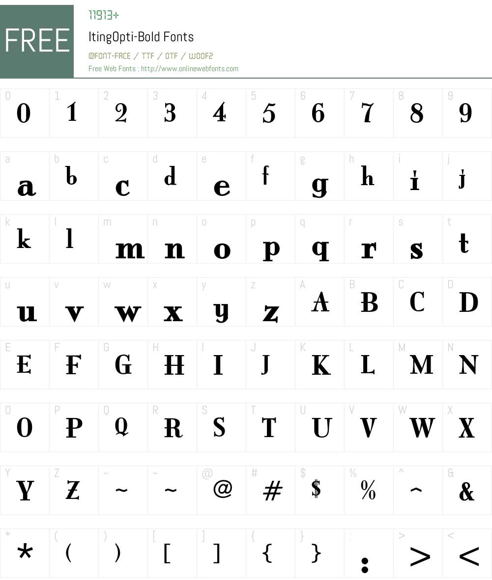ItingOpti Font Screenshots