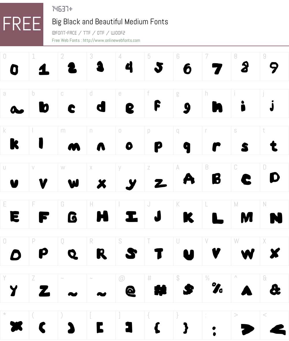 Big Black and Beautiful Font Screenshots