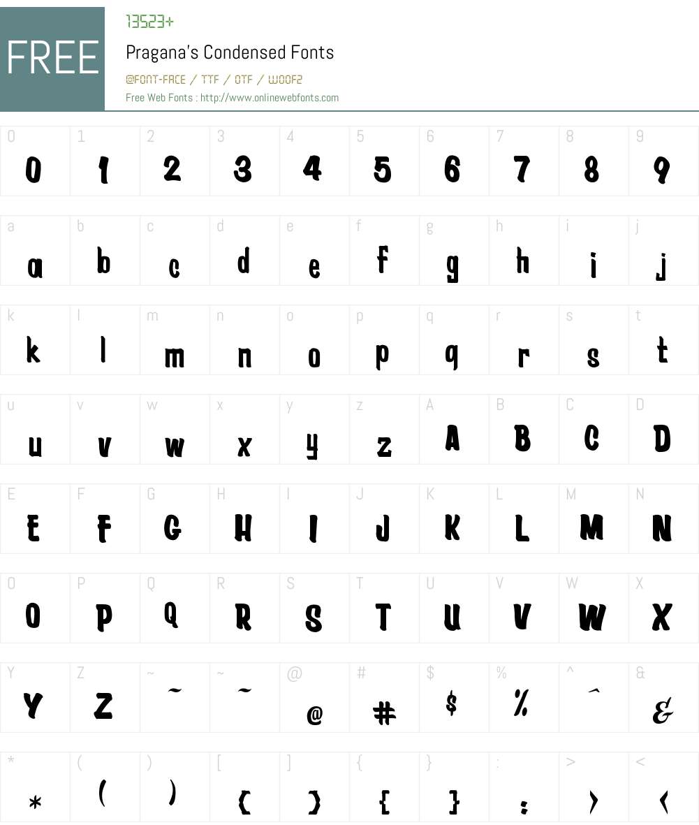 Pragana's Condensed Font Screenshots