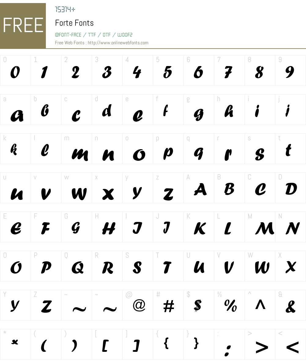 Forte Font Screenshots