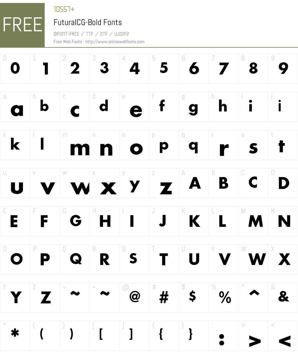 FuturaICG Font Screenshots