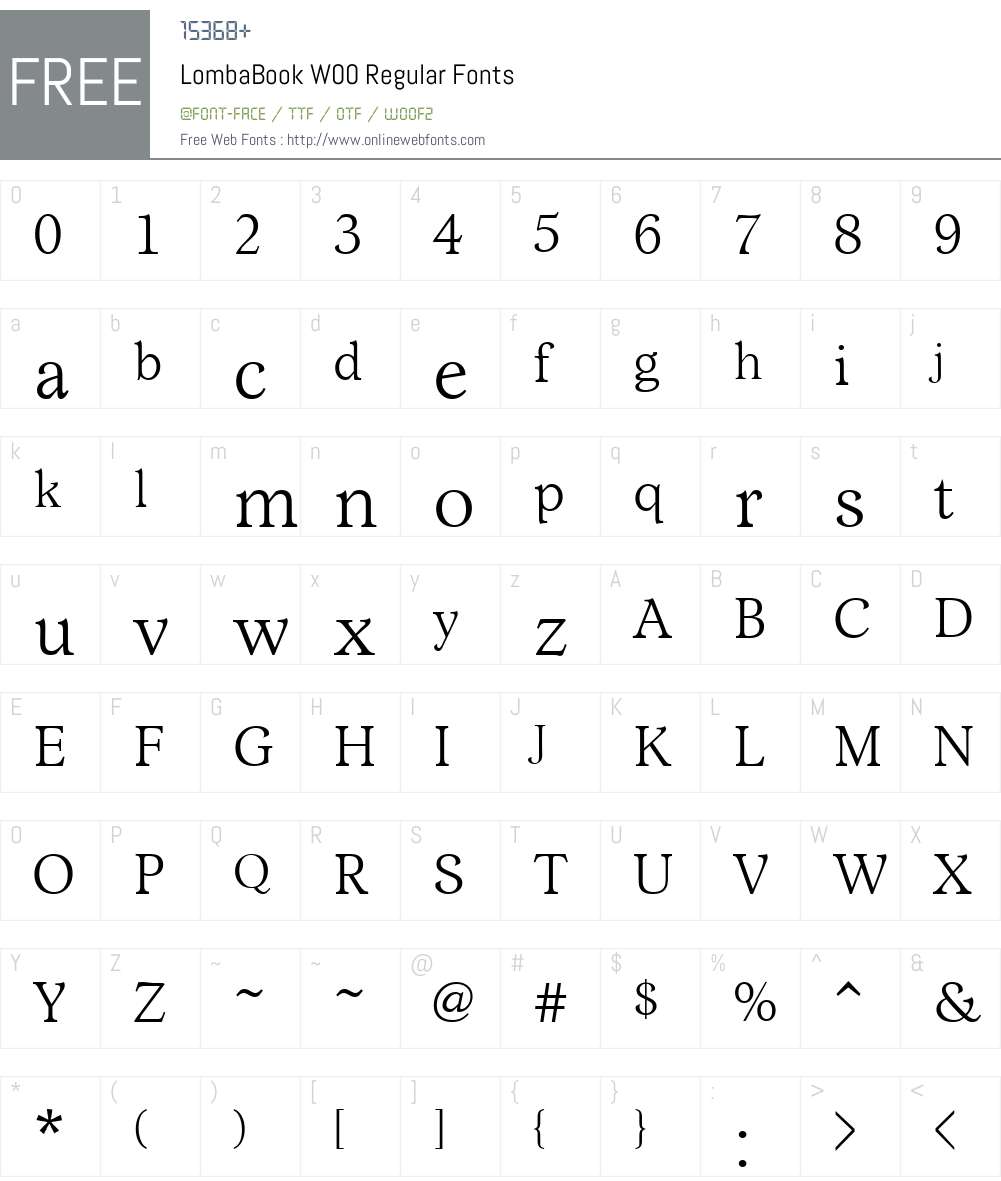 Lomba Font Screenshots