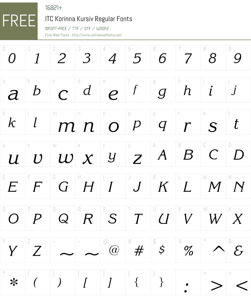 ITC Korinna Font Screenshots