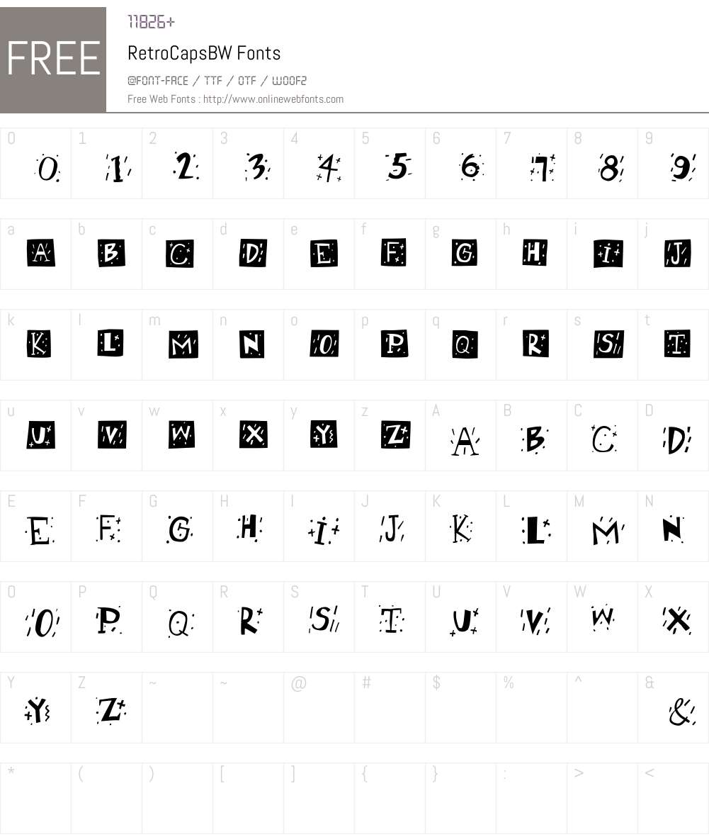 RetroCapsBW Font Screenshots