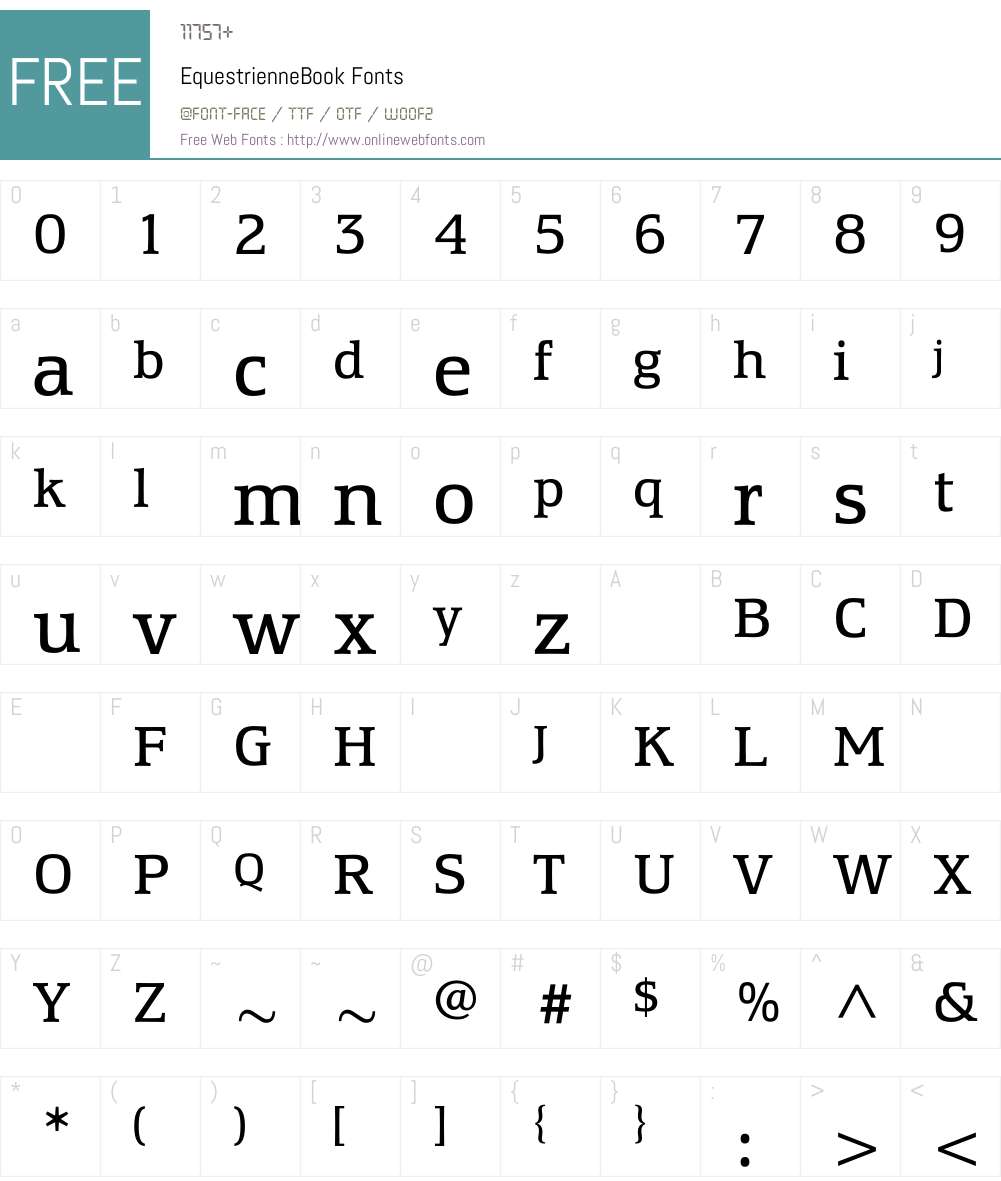 EquestrienneBook Font Screenshots