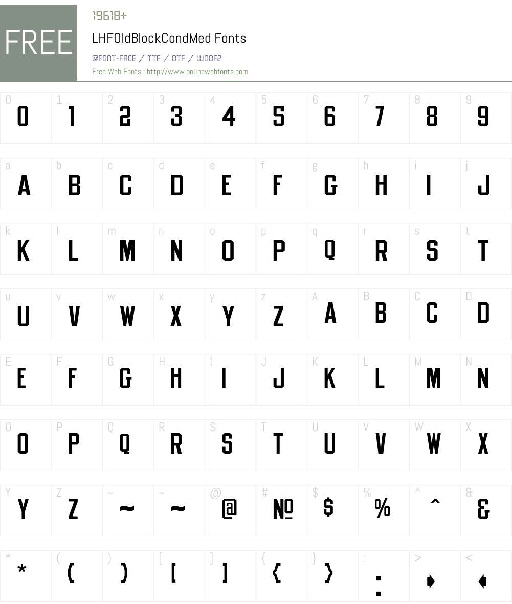 LHFOldBlockCondMed Font Screenshots