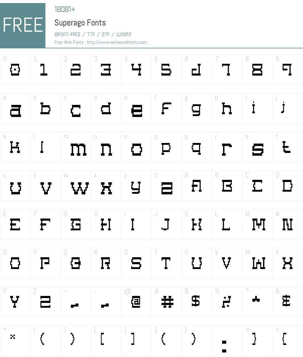 Superago Font Screenshots