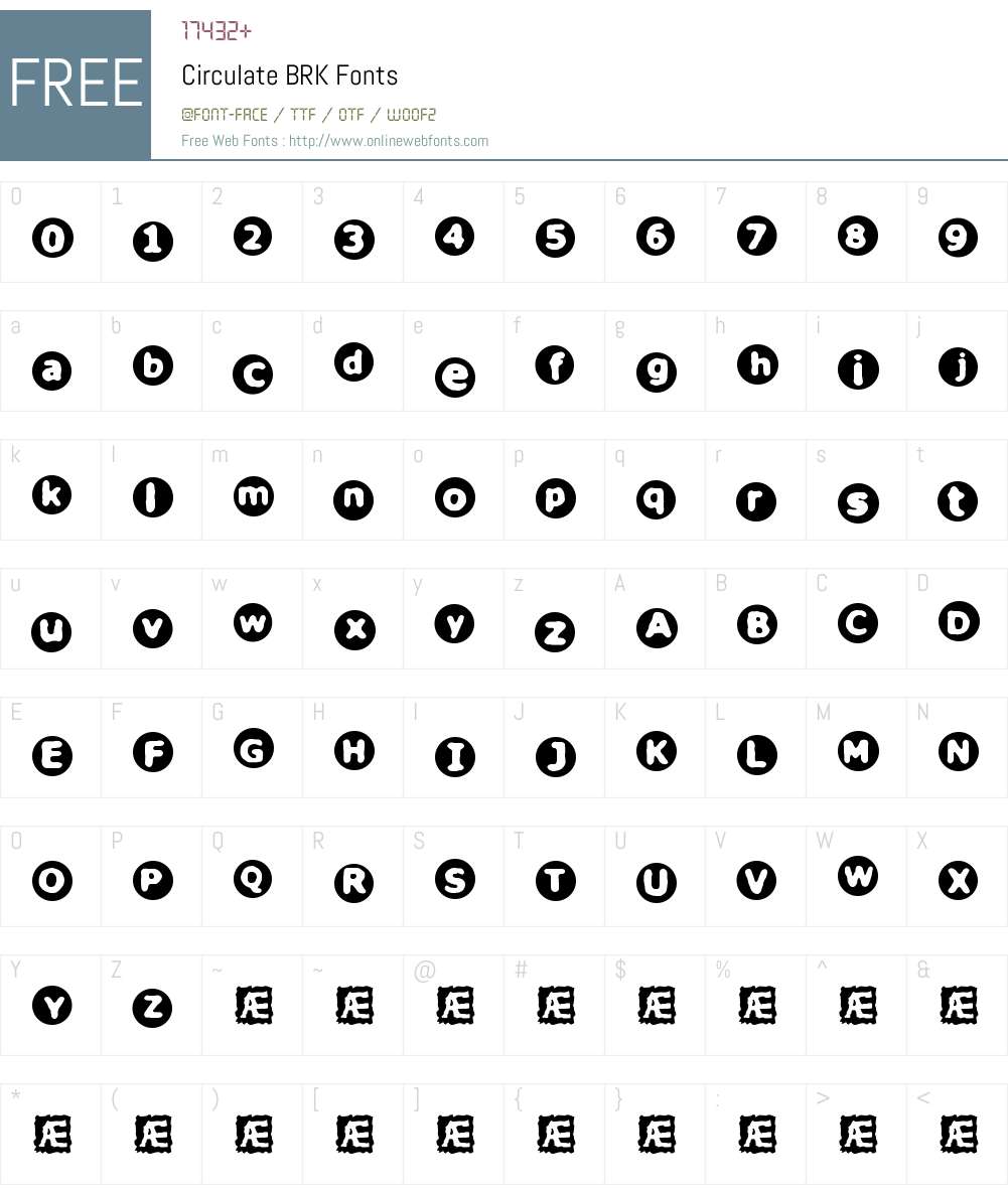 Circulate BRK Font Screenshots