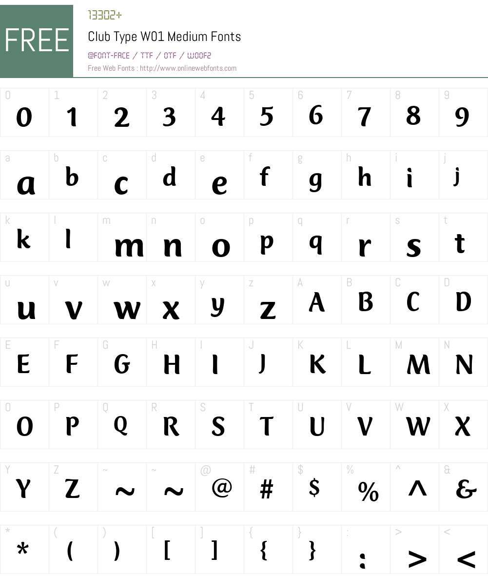 ClubTypeW01-Medium Font Screenshots