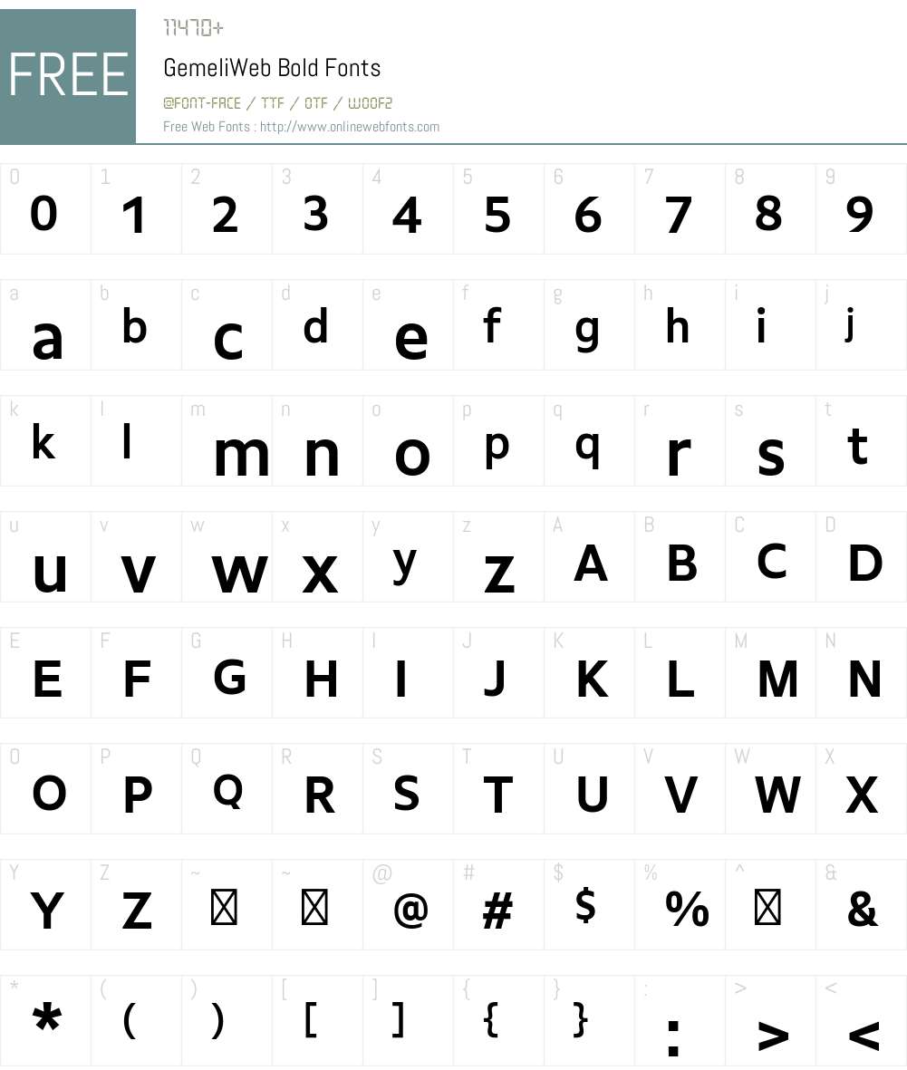 GemeliWeb Font Screenshots