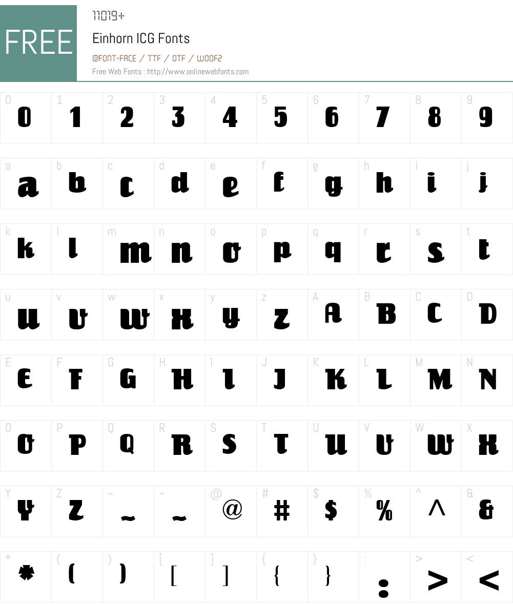 Einhorn ICG Font Screenshots
