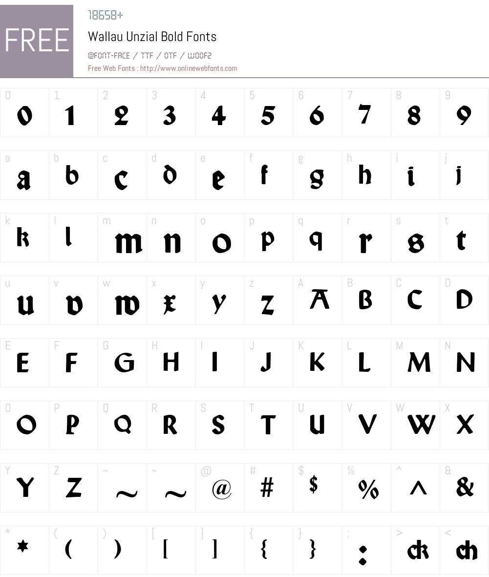Wallau Unzial Font Screenshots