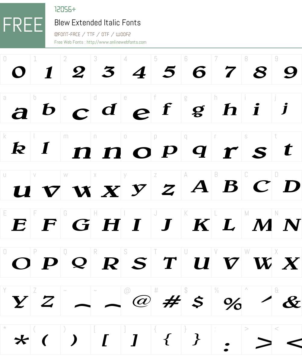 Blew Extended Font Screenshots