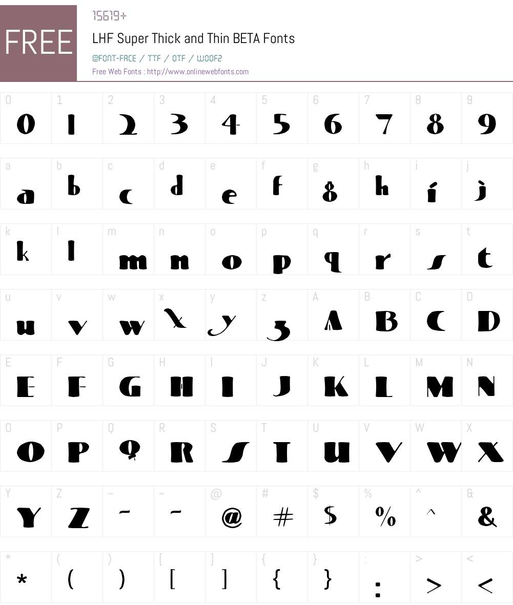 LHF Super Thick and Thin BETA Font Screenshots