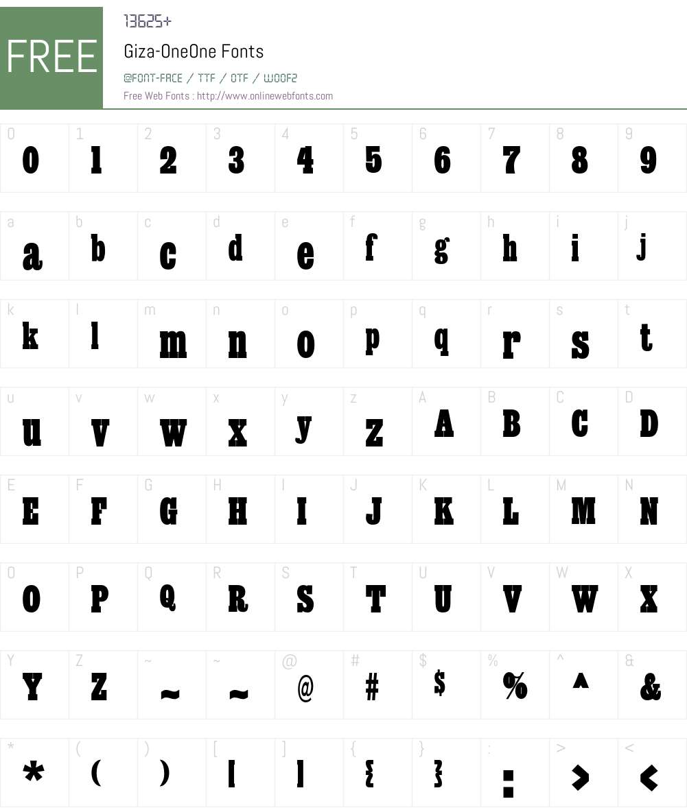 Giza Font Screenshots
