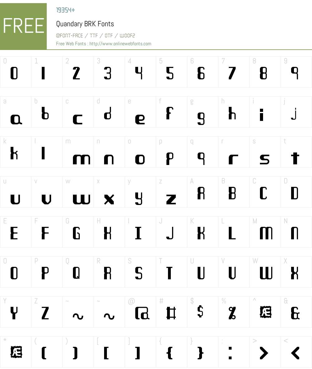 Quandary BRK Font Screenshots