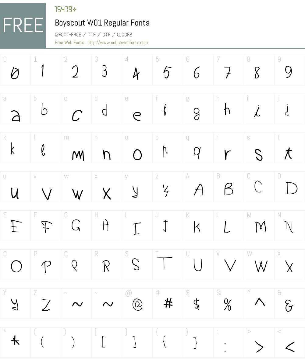 BoyscoutW01-Regular Font Screenshots