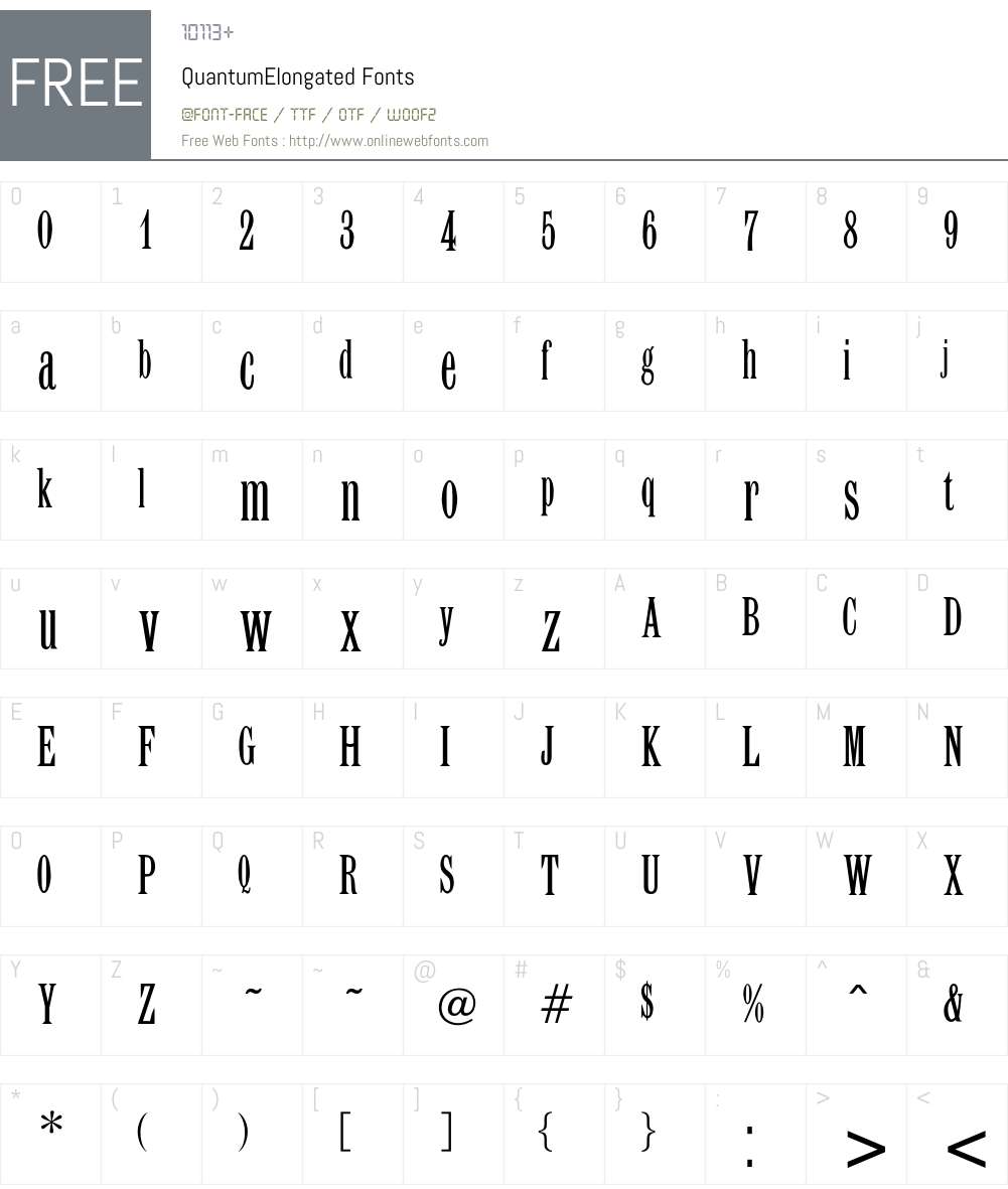 QuantumElongated Font Screenshots