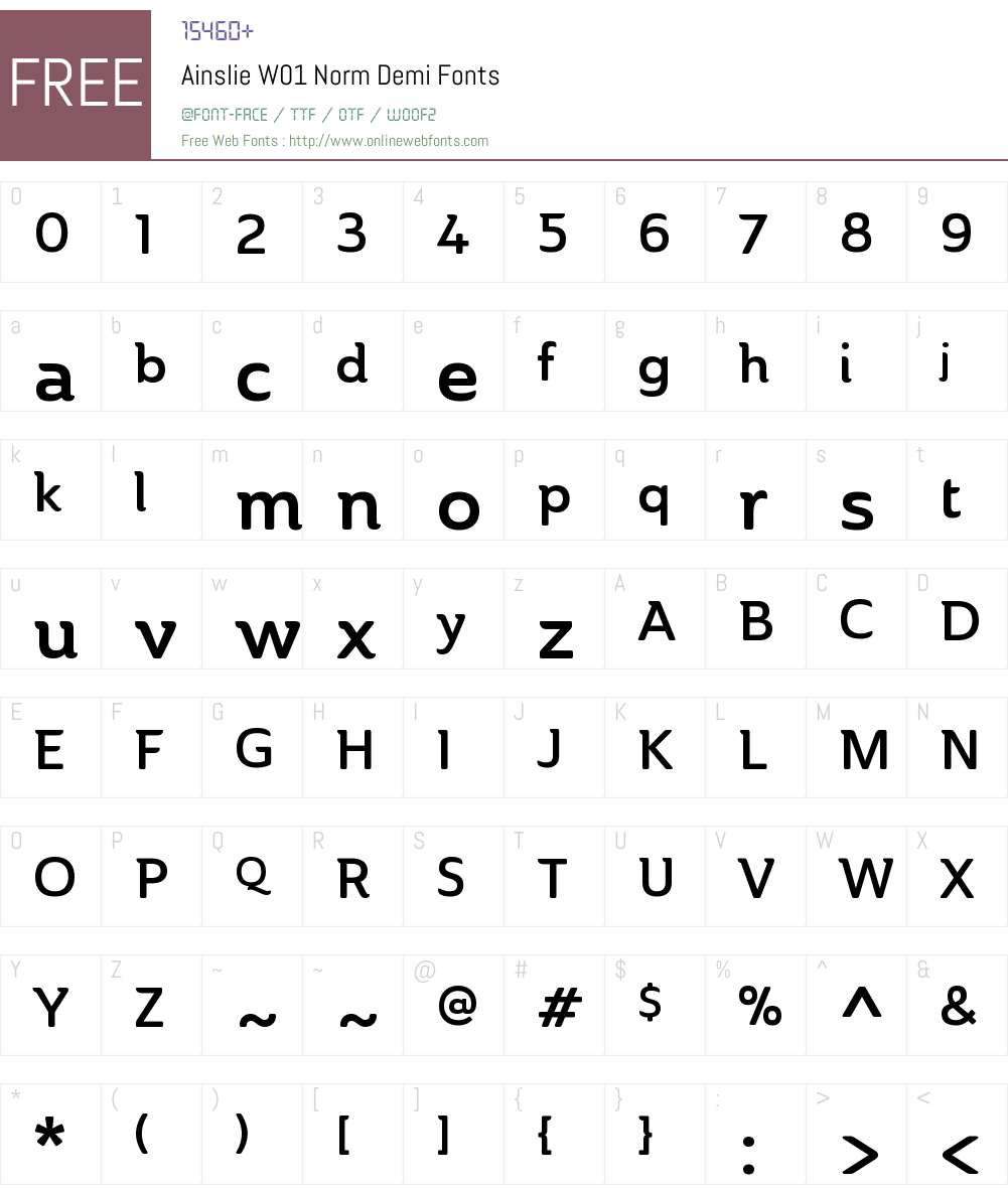 AinslieW01-NormDemi Font Screenshots