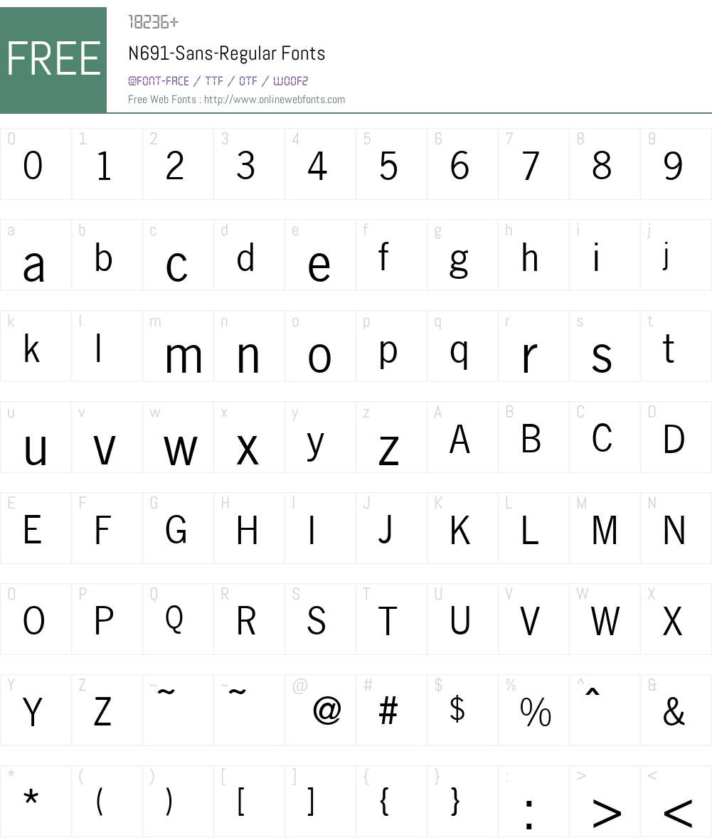 N691-Sans Font Screenshots