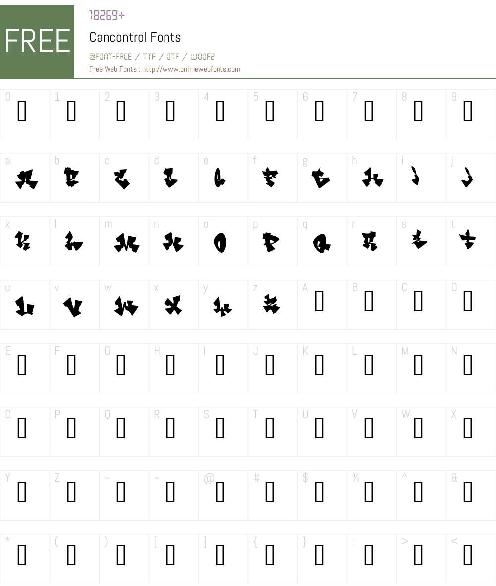 Cancontrol Font Screenshots
