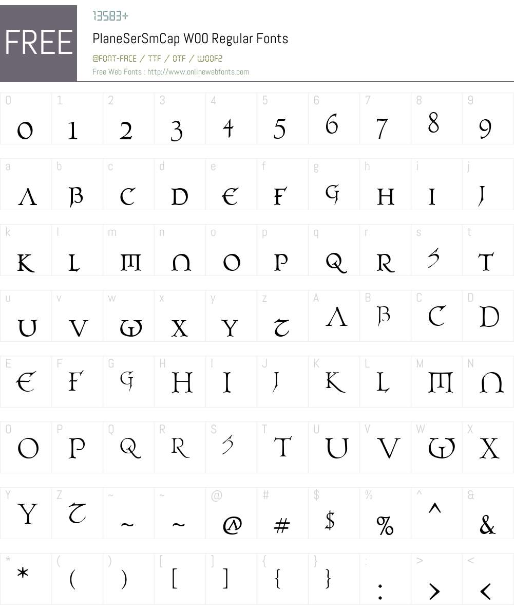 PlaneSerSmCap Font Screenshots