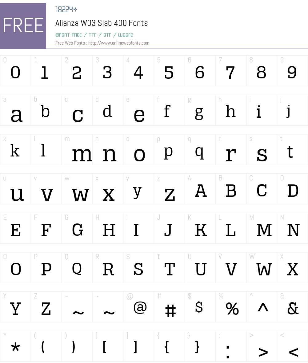 AlianzaW03-Slab400 Font Screenshots