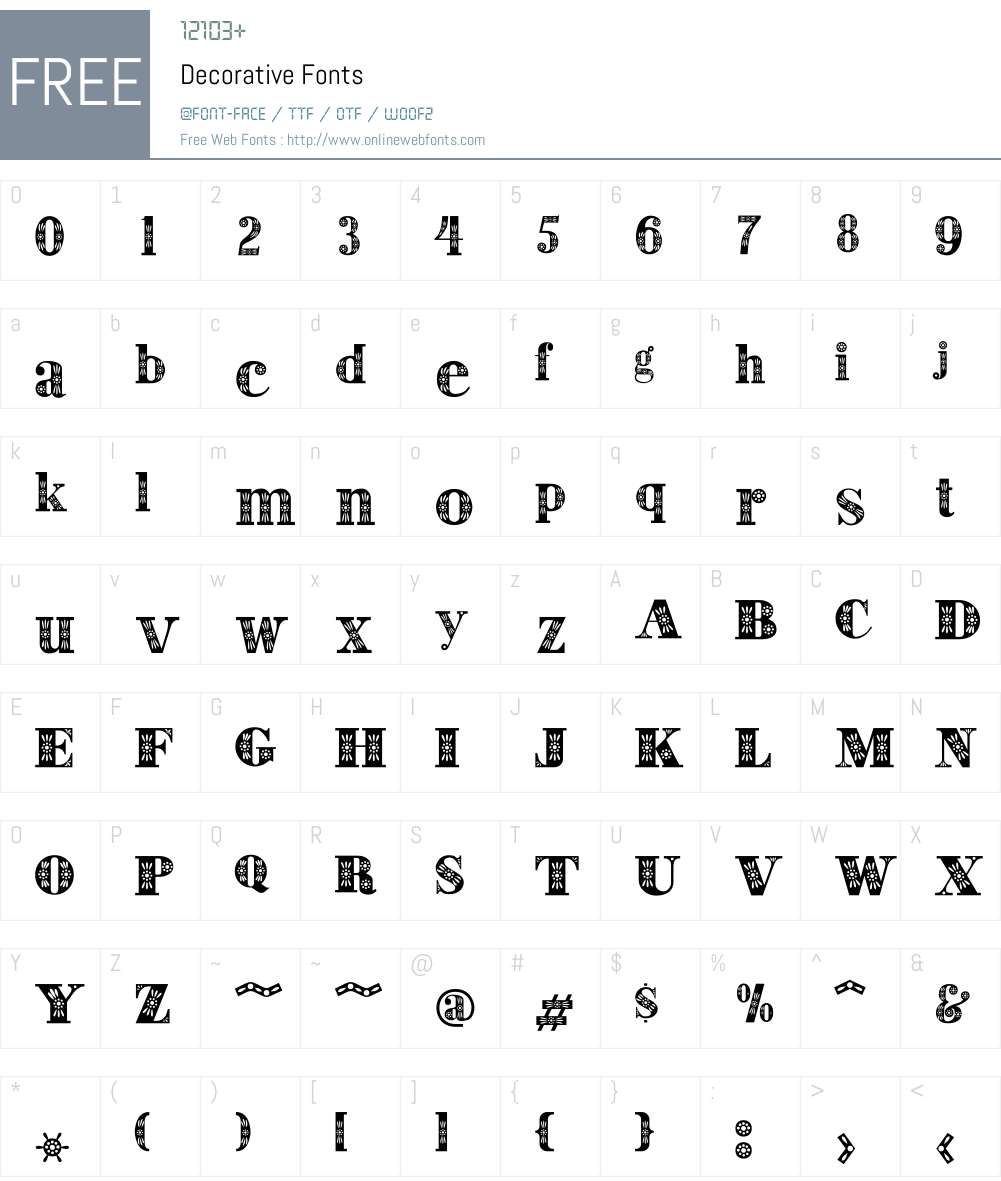 Decorative Font Screenshots