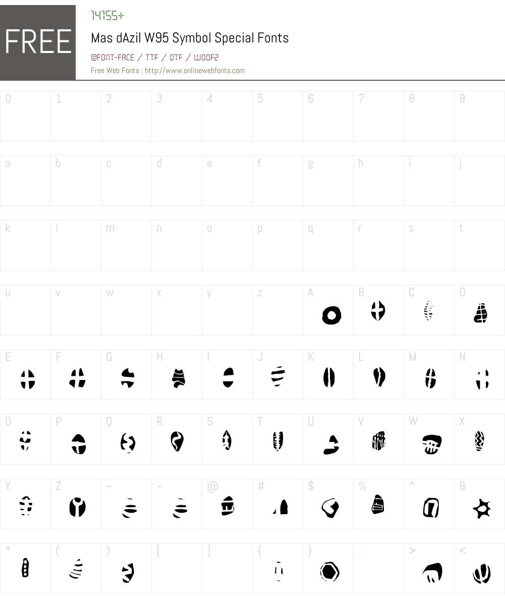 MasdAzilW95-SymbolSpecial Font Screenshots