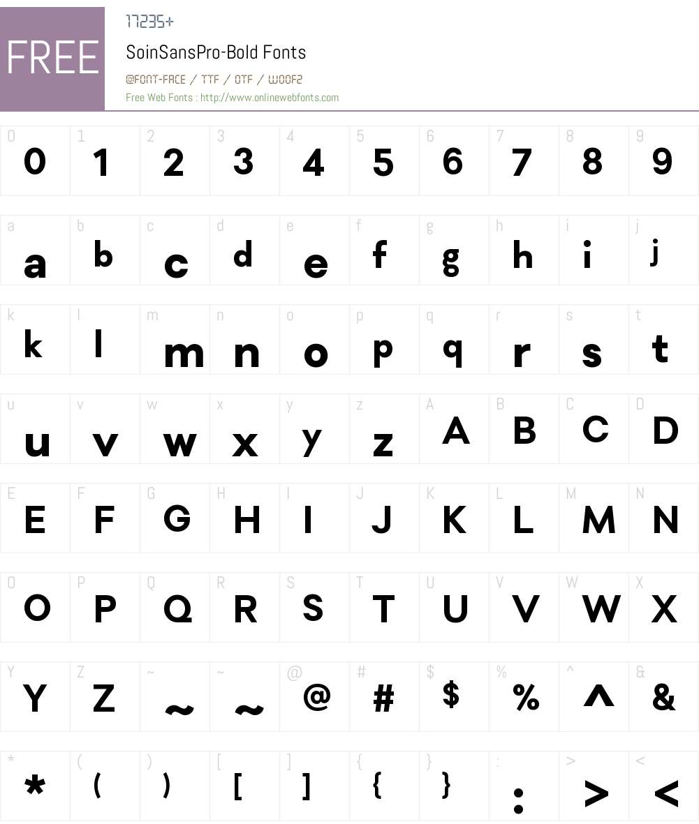 Soin Sans Pro Bold Font Screenshots