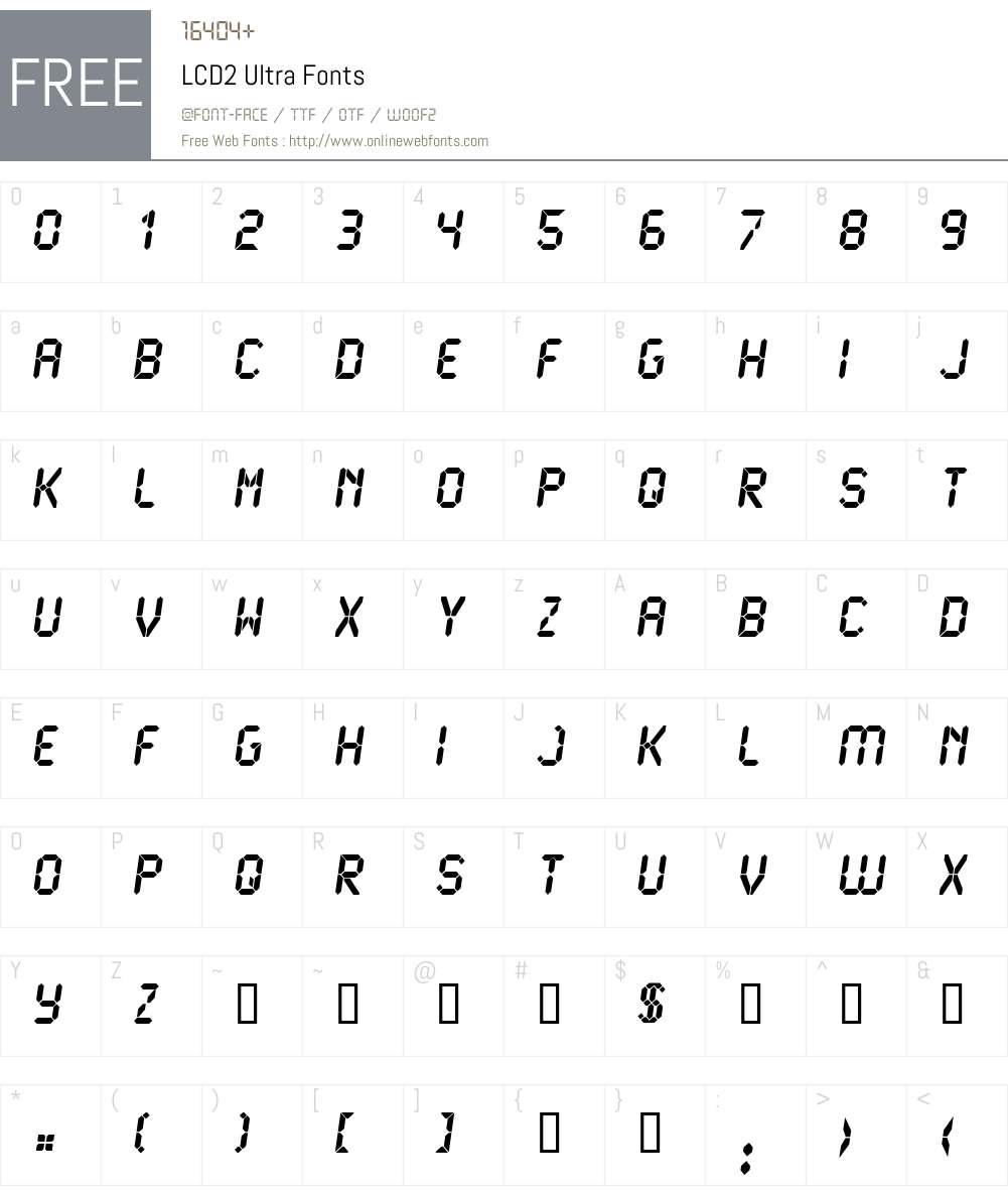 LCD2 Font Screenshots