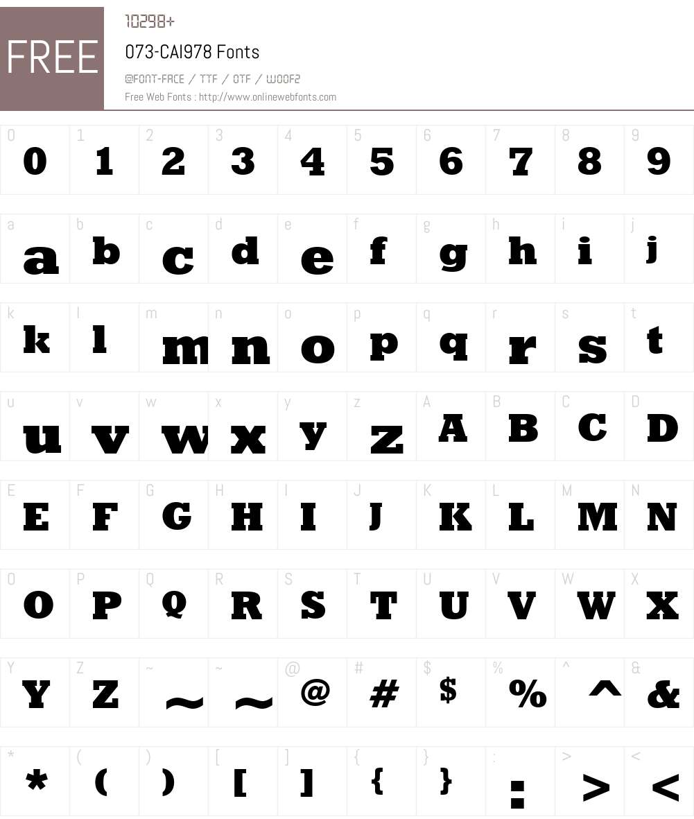 073-CAI978 Font Screenshots