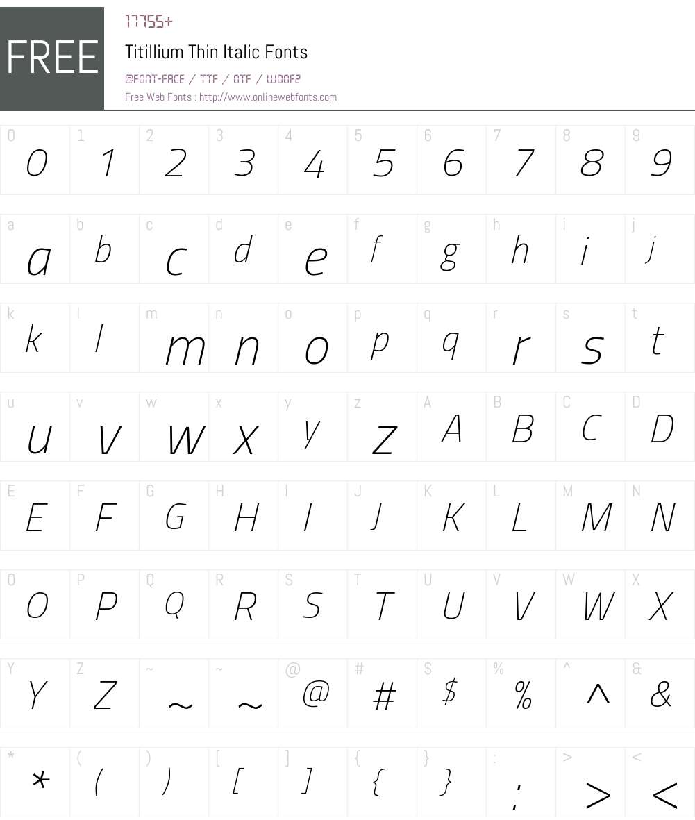 Titillium Lt Font Screenshots