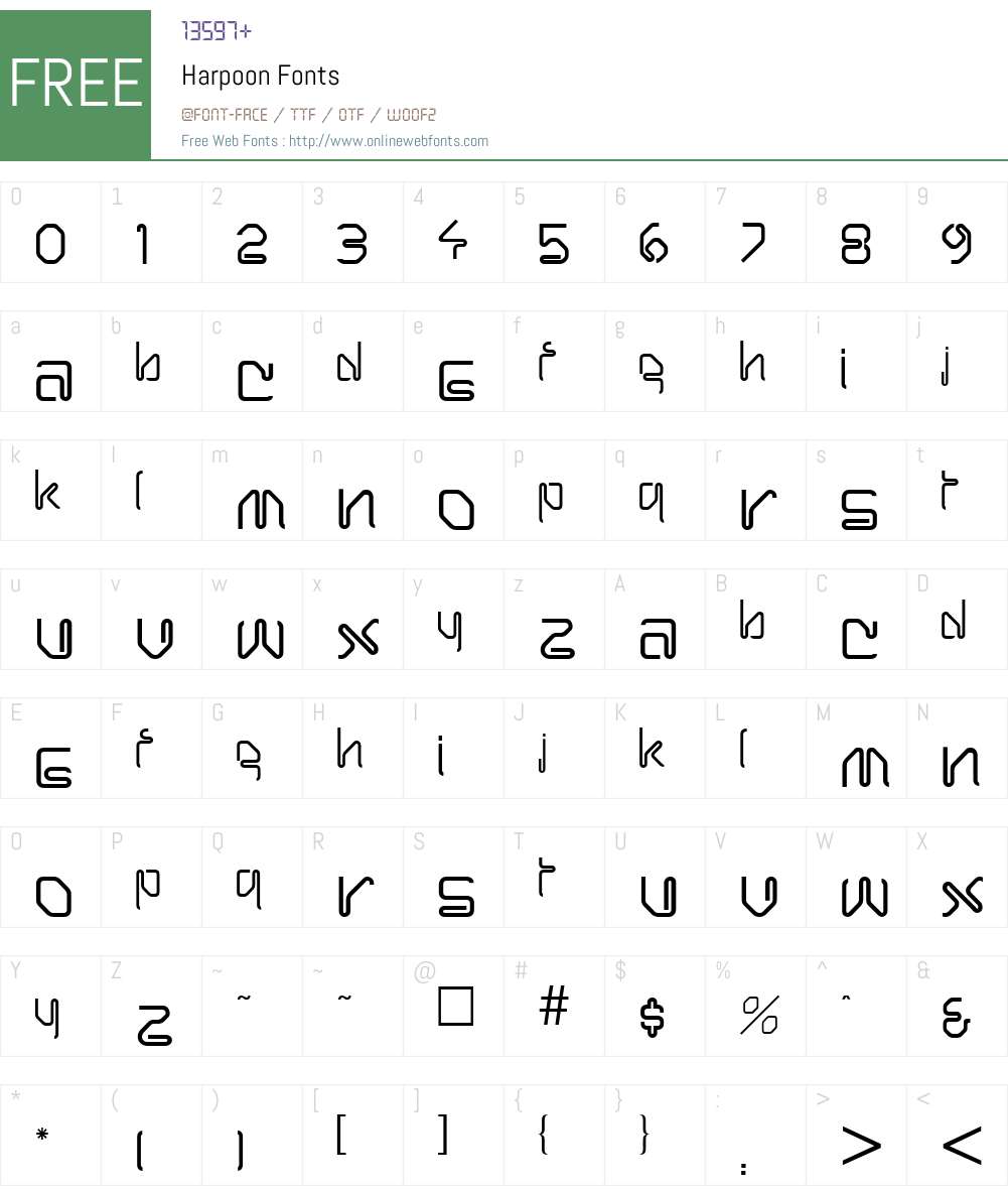 Harpoon Font Screenshots