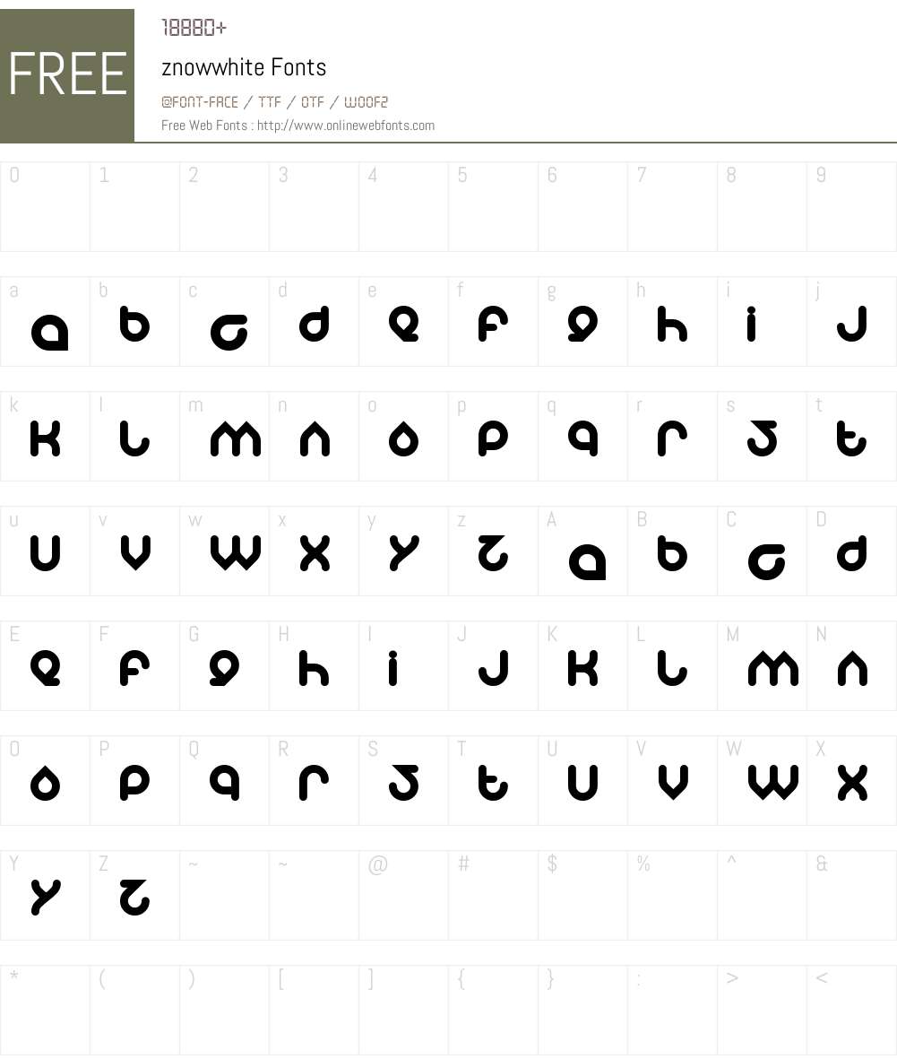 znowwhite Font Screenshots