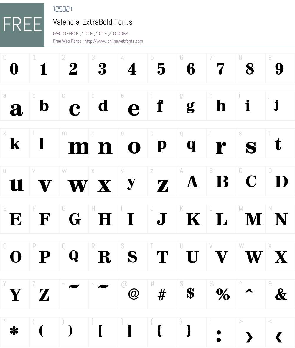 Valencia-ExtraBold Font Screenshots