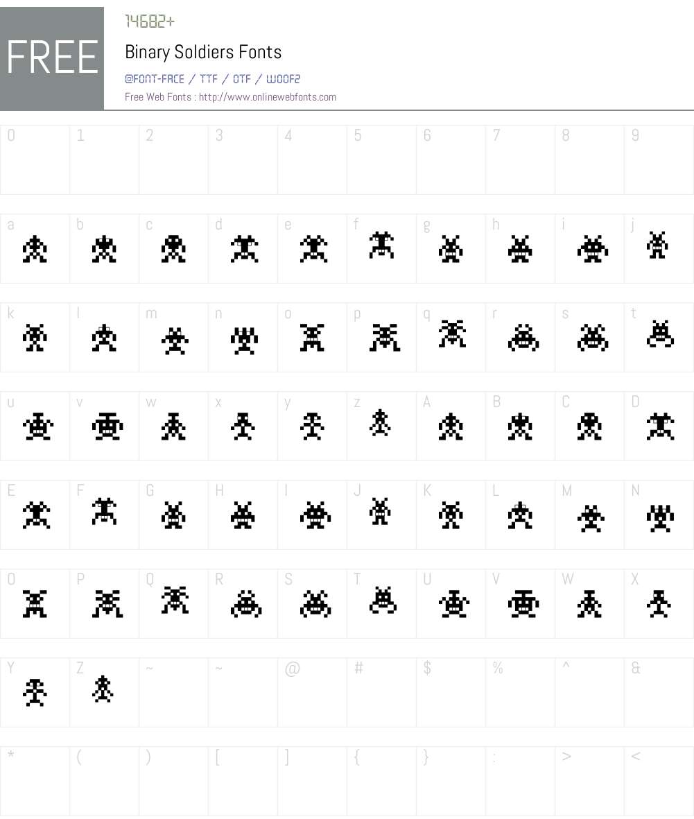 Binary Soldiers Font Screenshots