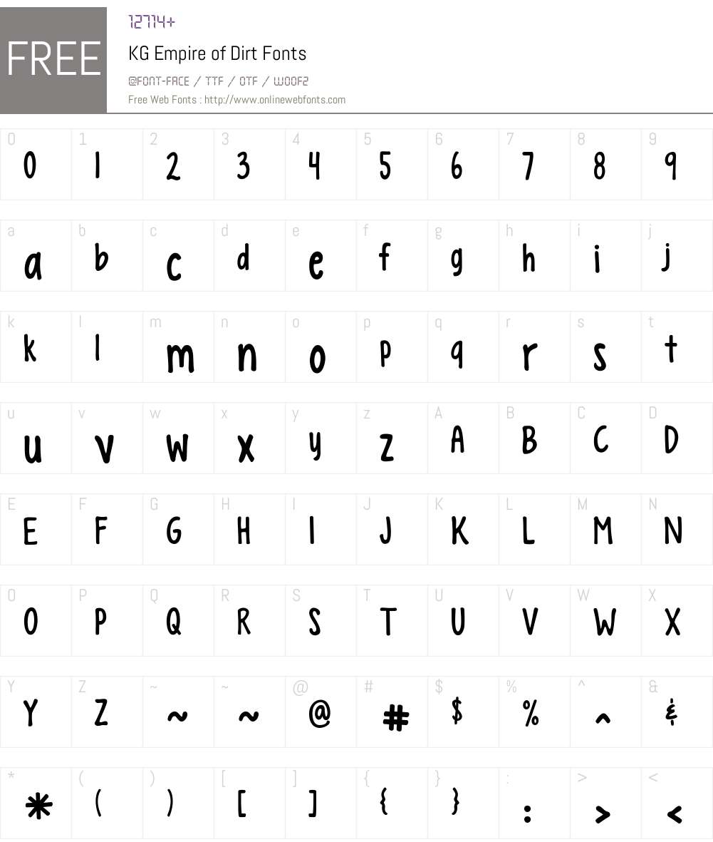 KG Empire of Dirt Font Screenshots