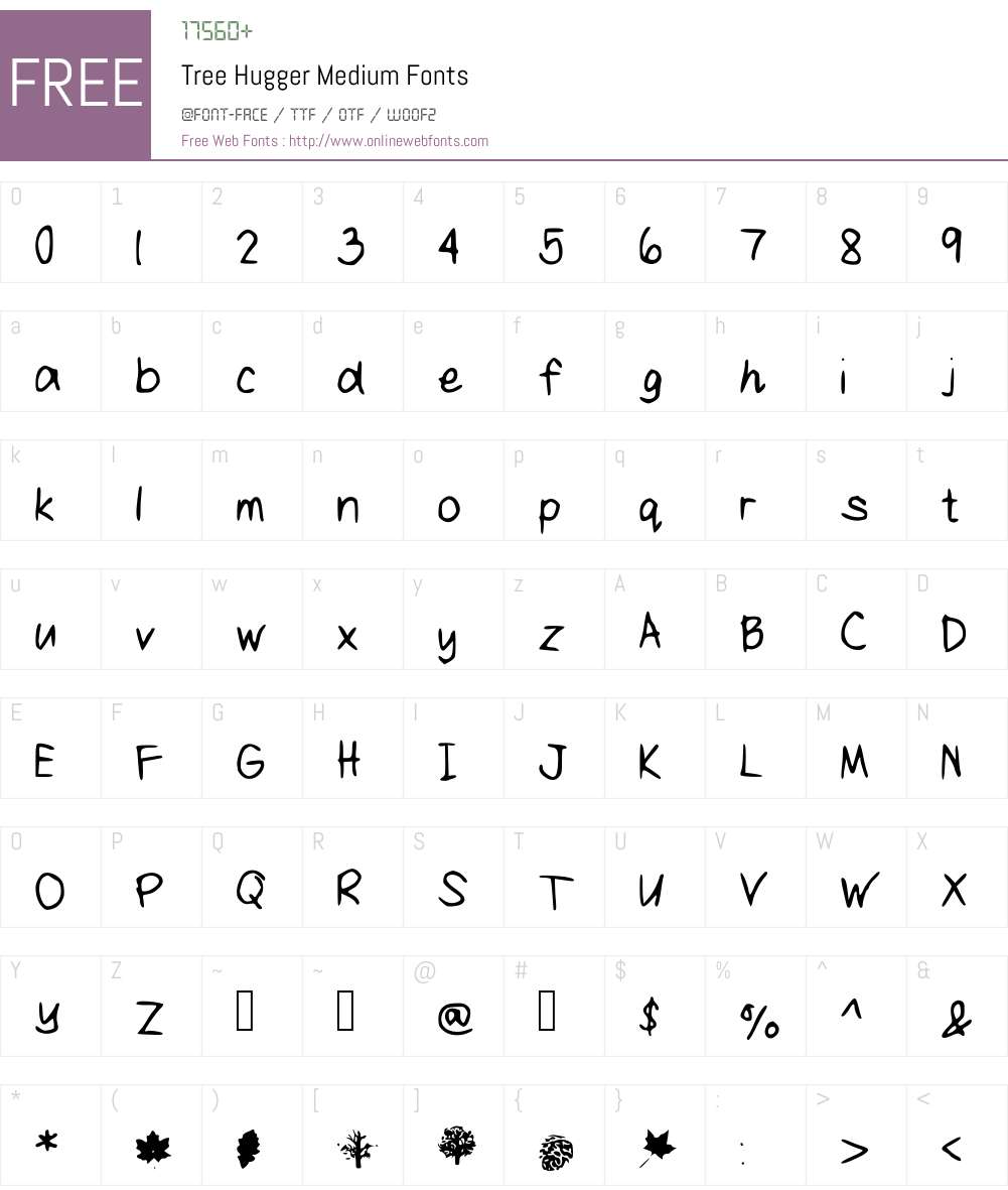 Tree Hugger Font Screenshots